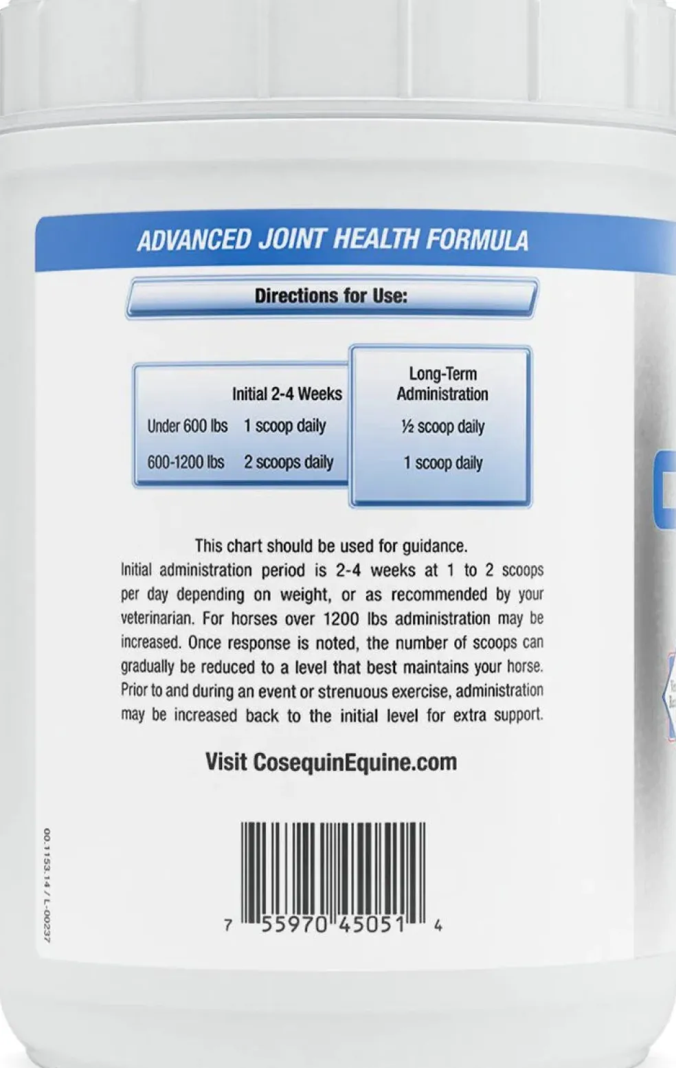 Nutramax Cosequin ASU Joint Health Supplement for Horses - Powder with Glucosamine, Chondroitin, MSM, ASU, Green Tea Extract, and Hyaluronic Acid, 1050 Grams