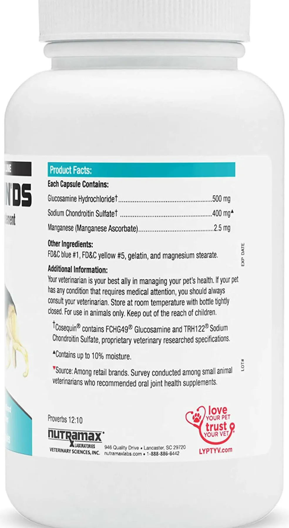 Nutramax Cosequin DS Joint Health Supplement for Dogs - With Glucosamine and Chondroitin, 132 Capsules