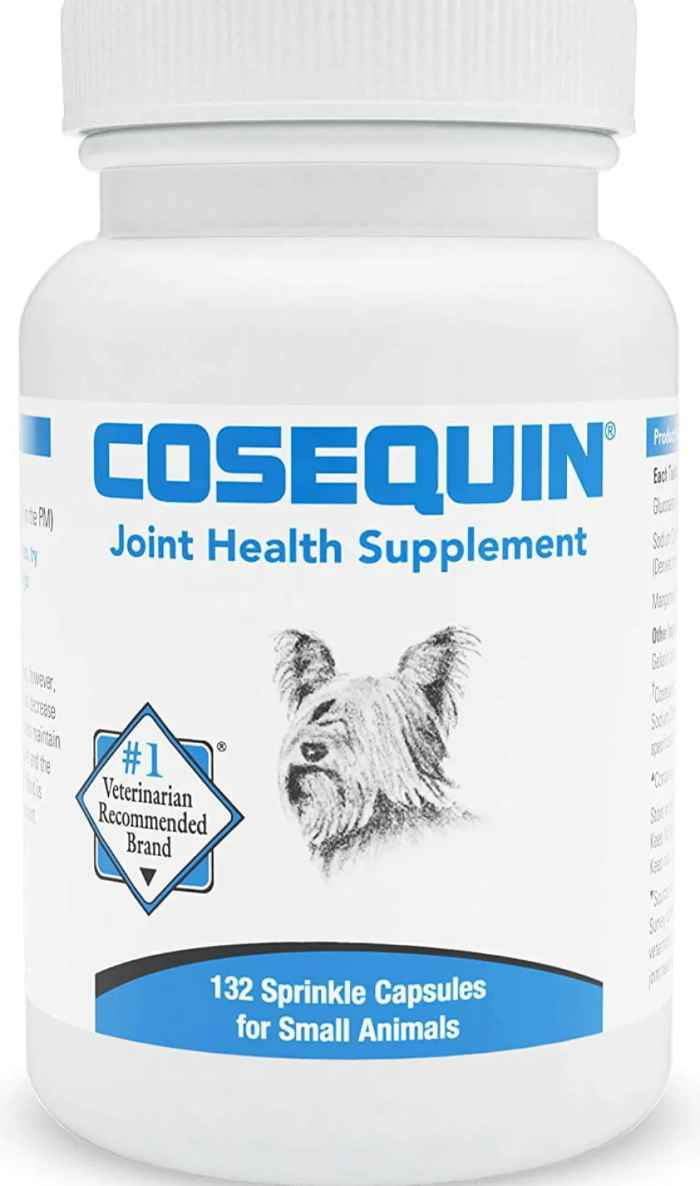 Nutramax Cosequin Regular Strength Joint Health Supplement for Cats and Small Dogs, With Glucosamine and Chondroitin, 132 Capsules