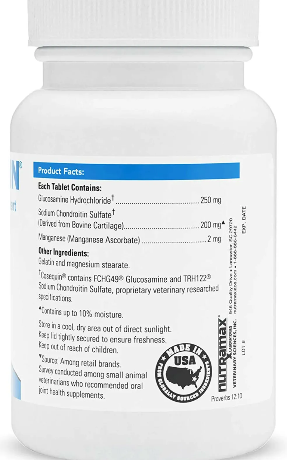 Nutramax Cosequin Regular Strength Joint Health Supplement for Cats and Small Dogs, With Glucosamine and Chondroitin, 132 Capsules
