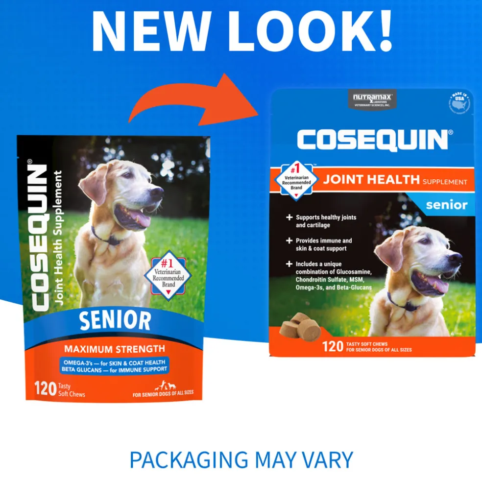 Nutramax Cosequin Senior Joint Health Supplement for Senior Dogs - With Glucosamine, Chondroitin, Omega-3 for Skin and Coat Health and Beta Glucans for Immune Support