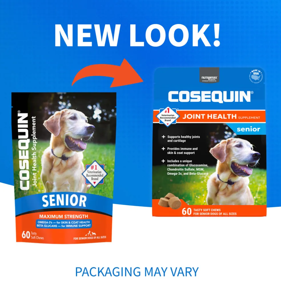 Nutramax Cosequin Senior Joint Health Supplement for Senior Dogs - With Glucosamine, Chondroitin, Omega-3 for Skin and Coat Health and Beta Glucans for Immune Support