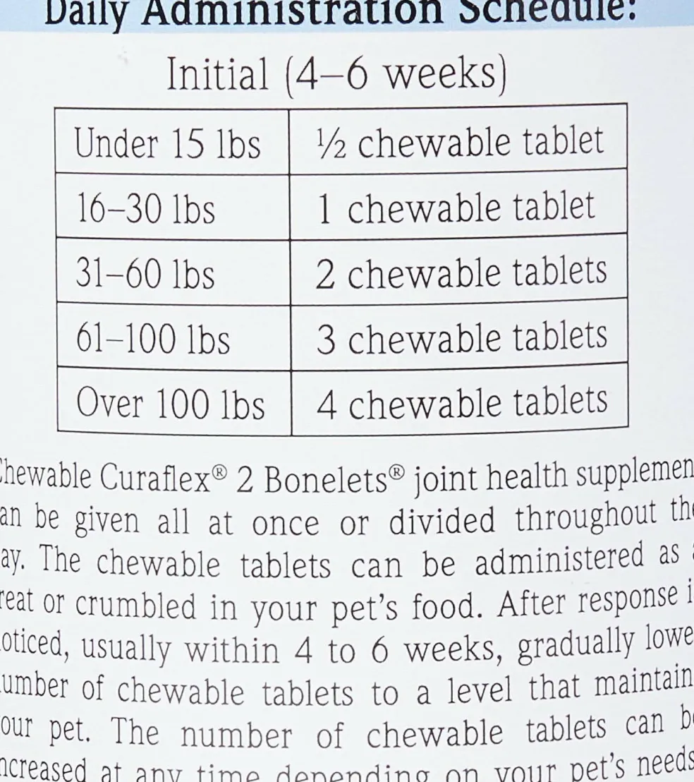 Nutramax Curaflex 2 Joint Health Supplement for Dogs, 120 Chewable Tablets