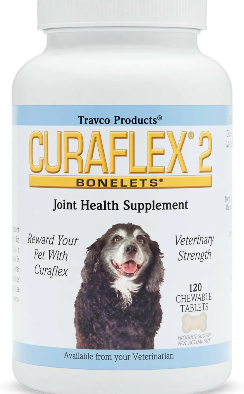 Nutramax Curaflex 2 Joint Health Supplement for Dogs, 120 Chewable Tablets