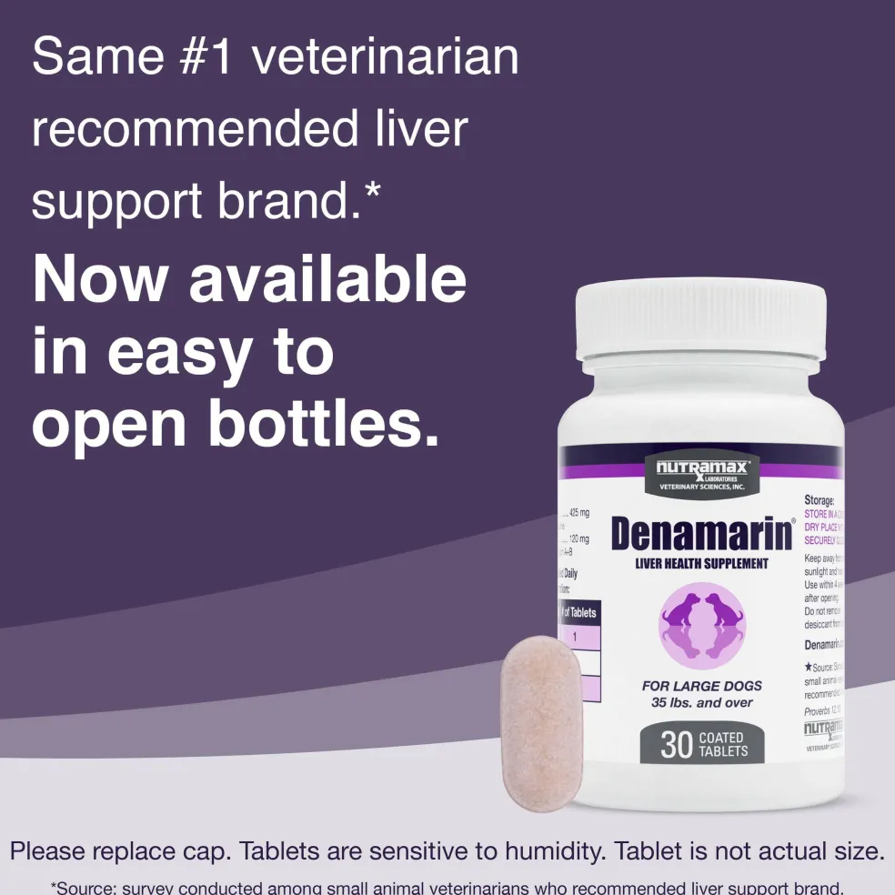 Nutramax Denamarin Liver Health Supplement for Large Dogs - With S-Adenosylmethionine (SAMe) and Silybin, Tablets