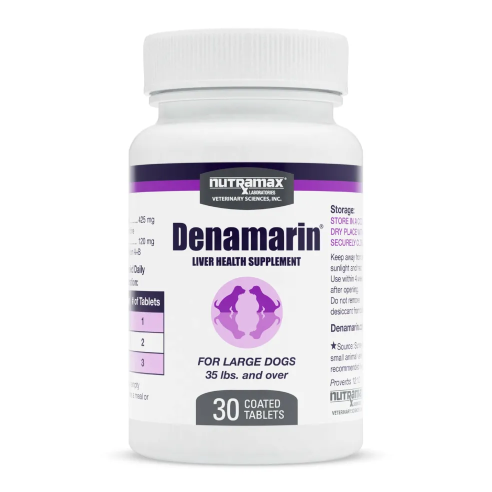 Nutramax Denamarin Liver Health Supplement for Large Dogs - With S-Adenosylmethionine (SAMe) and Silybin, Tablets