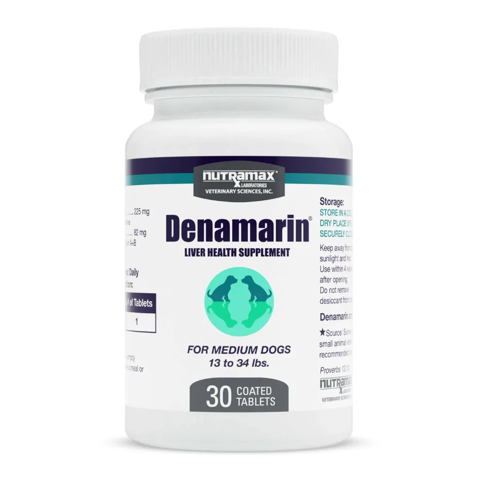 Nutramax Denamarin Liver Health Supplement for Medium Dogs - With S-Adenosylmethionine (SAMe) and Silybin