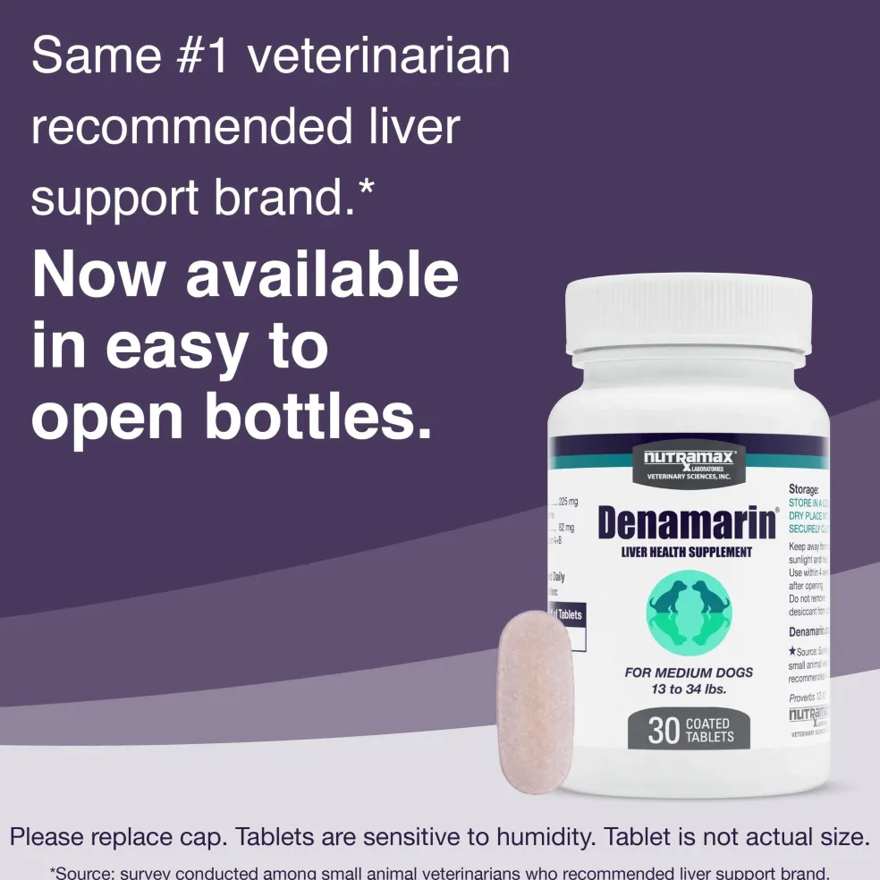 Nutramax Denamarin Liver Health Supplement for Medium Dogs - With S-Adenosylmethionine (SAMe) and Silybin