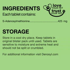 Nutramax Denosyl Liver and Brain Health Supplement for Large Dogs, With S-Adenosylmethionine (SAMe)