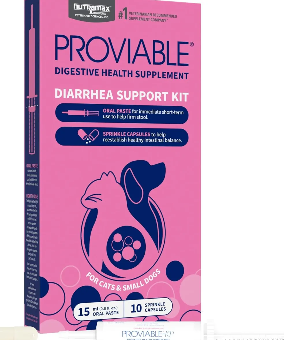 Nutramax Proviable Digestive Health Supplement Kit for Cats And Dogs