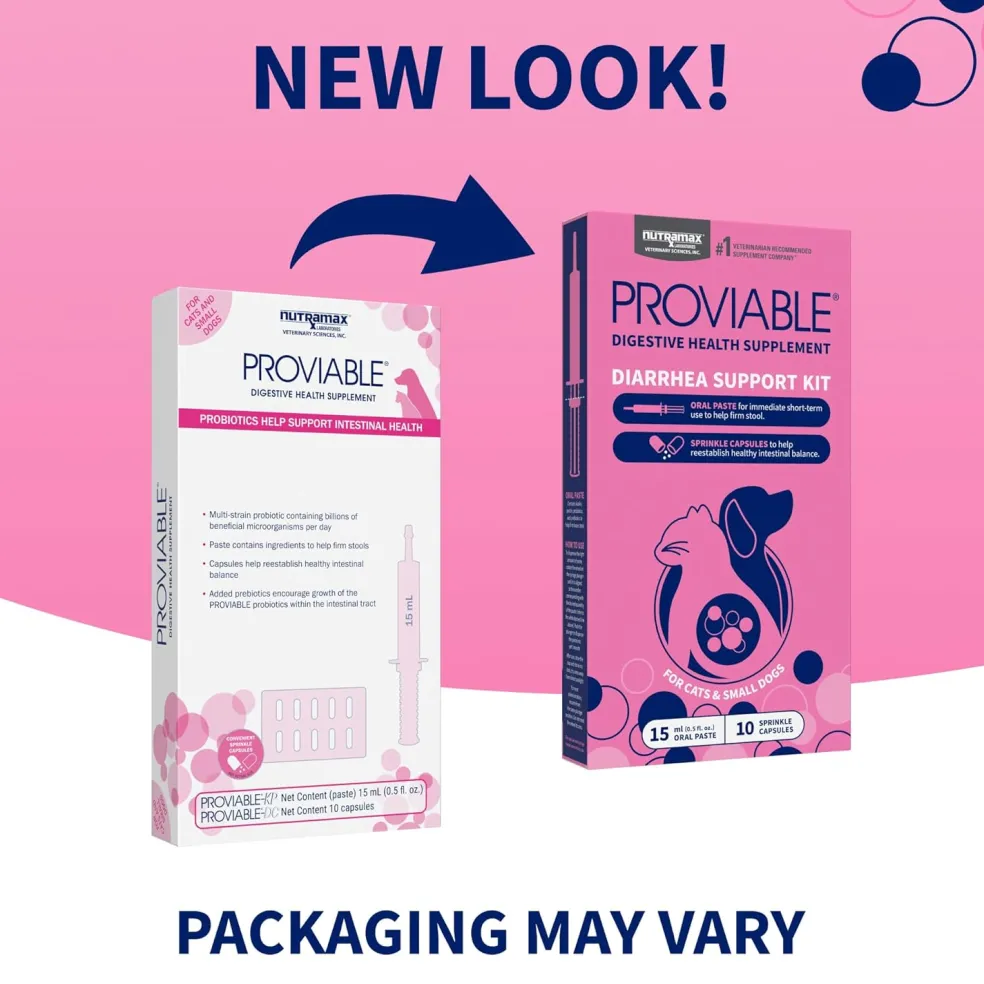 Nutramax Proviable Digestive Health Supplement Kit for Cats And Dogs