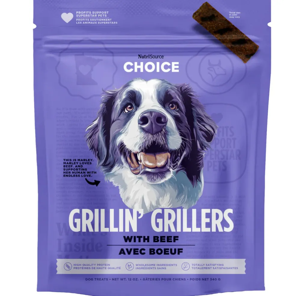 NutriSource Grillin' Grillers with Beef Chewy Dog Treats