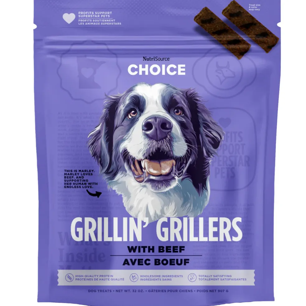 NutriSource Grillin' Grillers with Beef Chewy Dog Treats