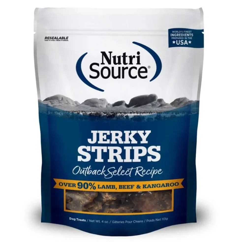 NutriSource Jerky Strips Outback Select Recipe Dog Treats, 4-oz