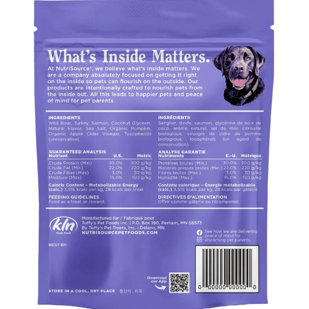 NutriSource Jivin' Jerky Boar Turkey & Salmon Jerky Dog Treats (4 oz)
