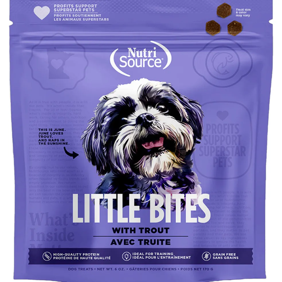 NutriSource Little Bites Grain Free with Trout Dog Treats, 6-oz