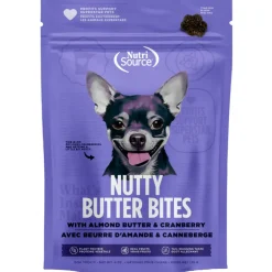 NutriSource Nutty Butter Bites with Almond Butter & Cranberry Soft & Chewy Dogs Treats (6 oz)