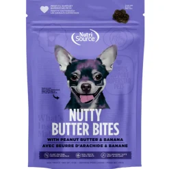 NutriSource Nutty Butter Bites with Peanut Butter & Banana Soft & Chewy Dogs Treats (6 oz)