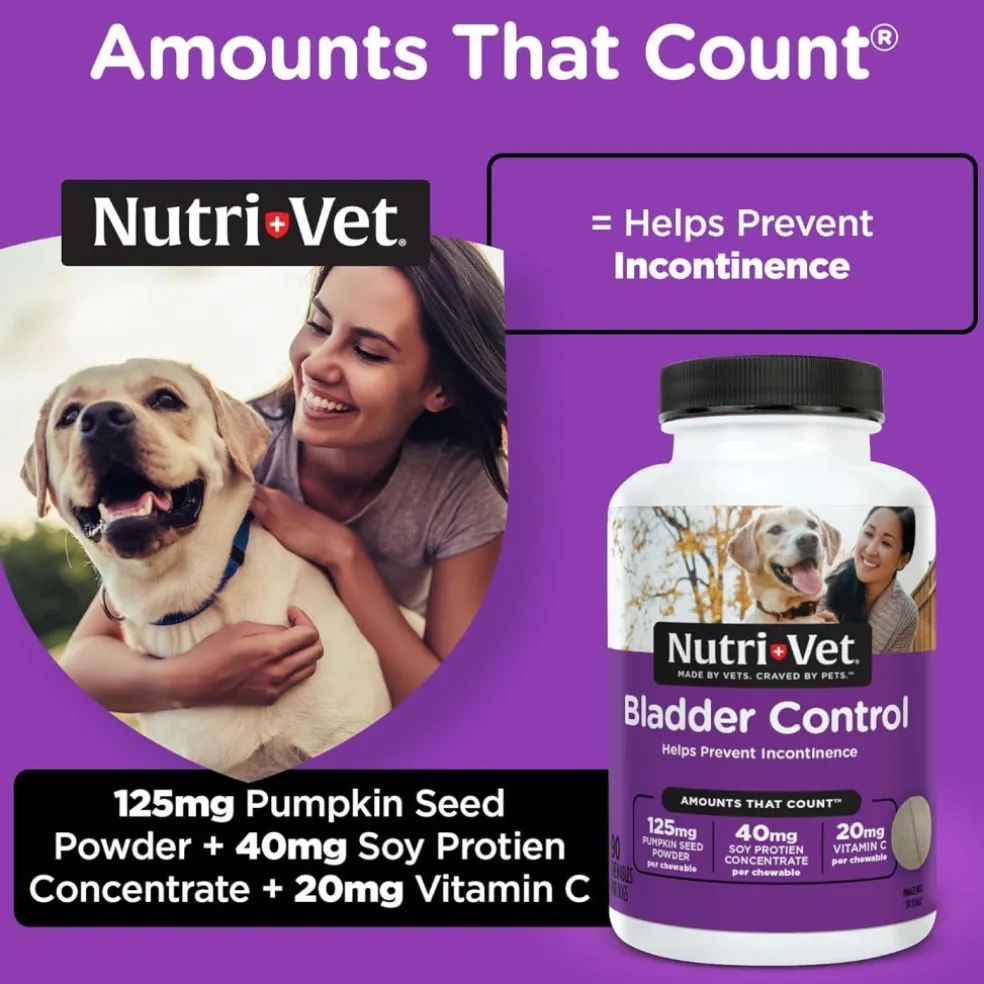 Nutri-Vet Bladder Control Supplement for Dogs to Help Prevent Incontinence (90 chewable tablets)