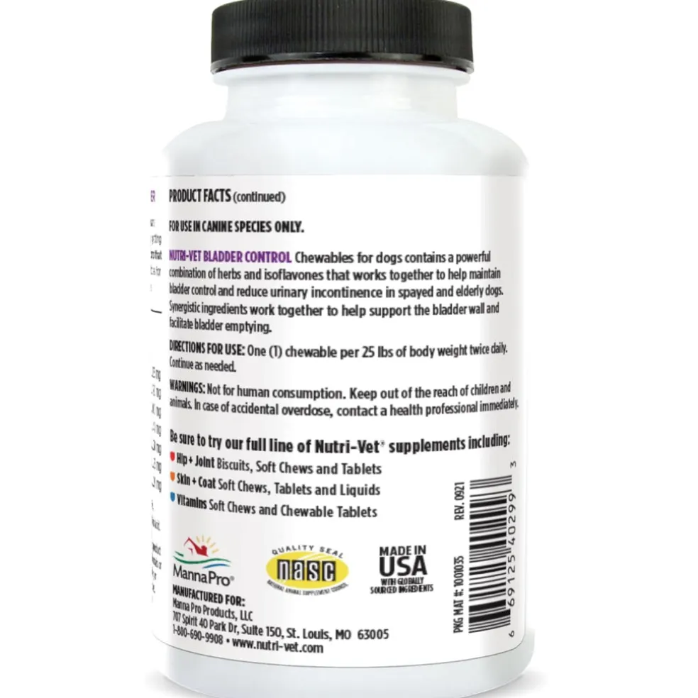 Nutri-Vet Bladder Control Supplement for Dogs to Help Prevent Incontinence (90 chewable tablets)