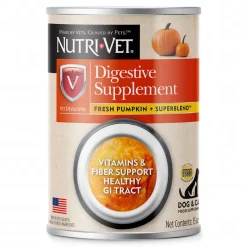 Nutri-Vet Digestive Supplement Fresh Pumpkin & Superblend for Dogs & Cats, 15-oz