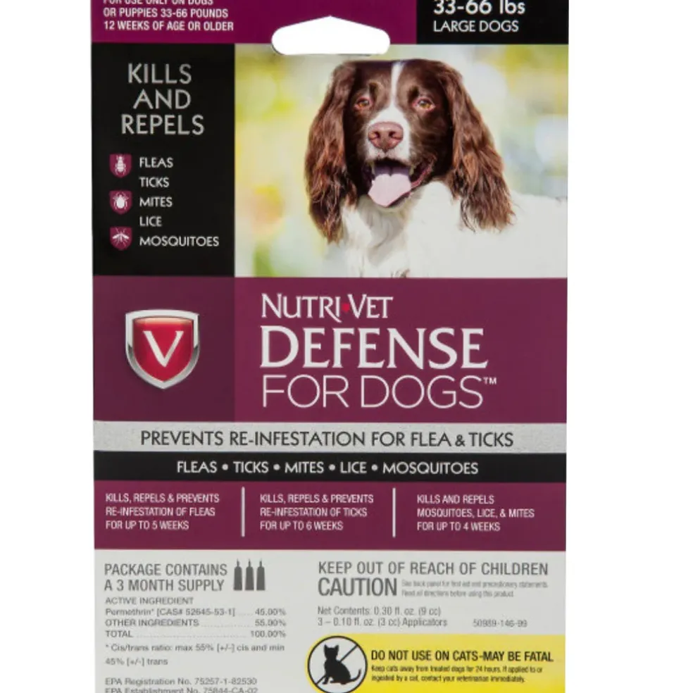 Nutri-Vet Flea & Tick Defense for Large Dogs 33-66 lbs
