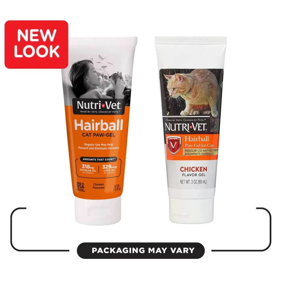 Nutri-Vet Hairball Cat Paw-Gel Chicken Flavor, 3-oz