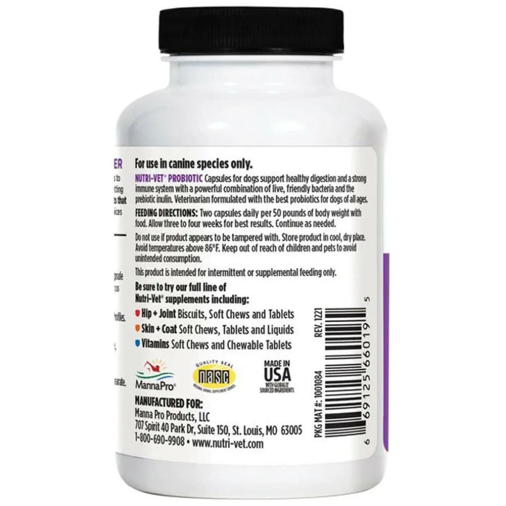 Nutri-Vet Probiotic Digestive Supplement for Dogs (60 capsules)