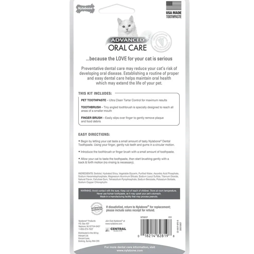 Nylabone Advanced Oral Care Original Flavor Cat Dental Kit, 3 count