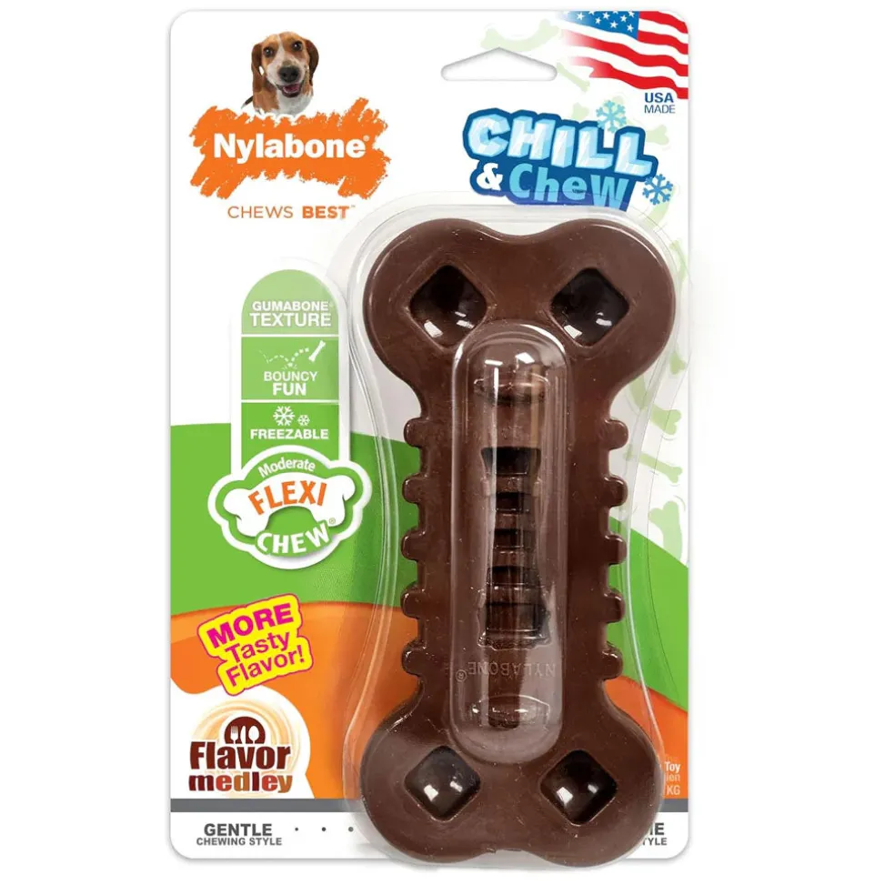 Nylabone Chill & Chew Medley Flavor Flexi Dog Chew Toy, Medium/Wolf