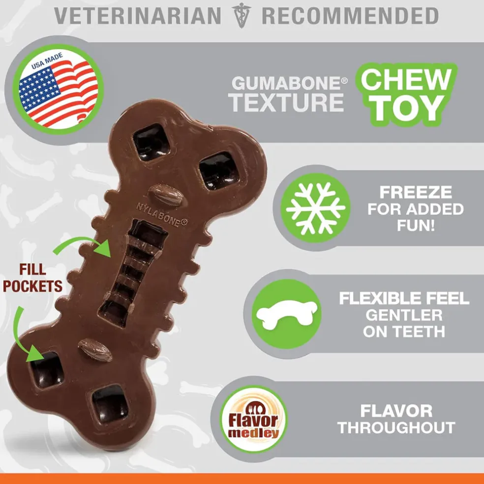 Nylabone Chill & Chew Medley Flavor Flexi Dog Chew Toy, Medium/Wolf