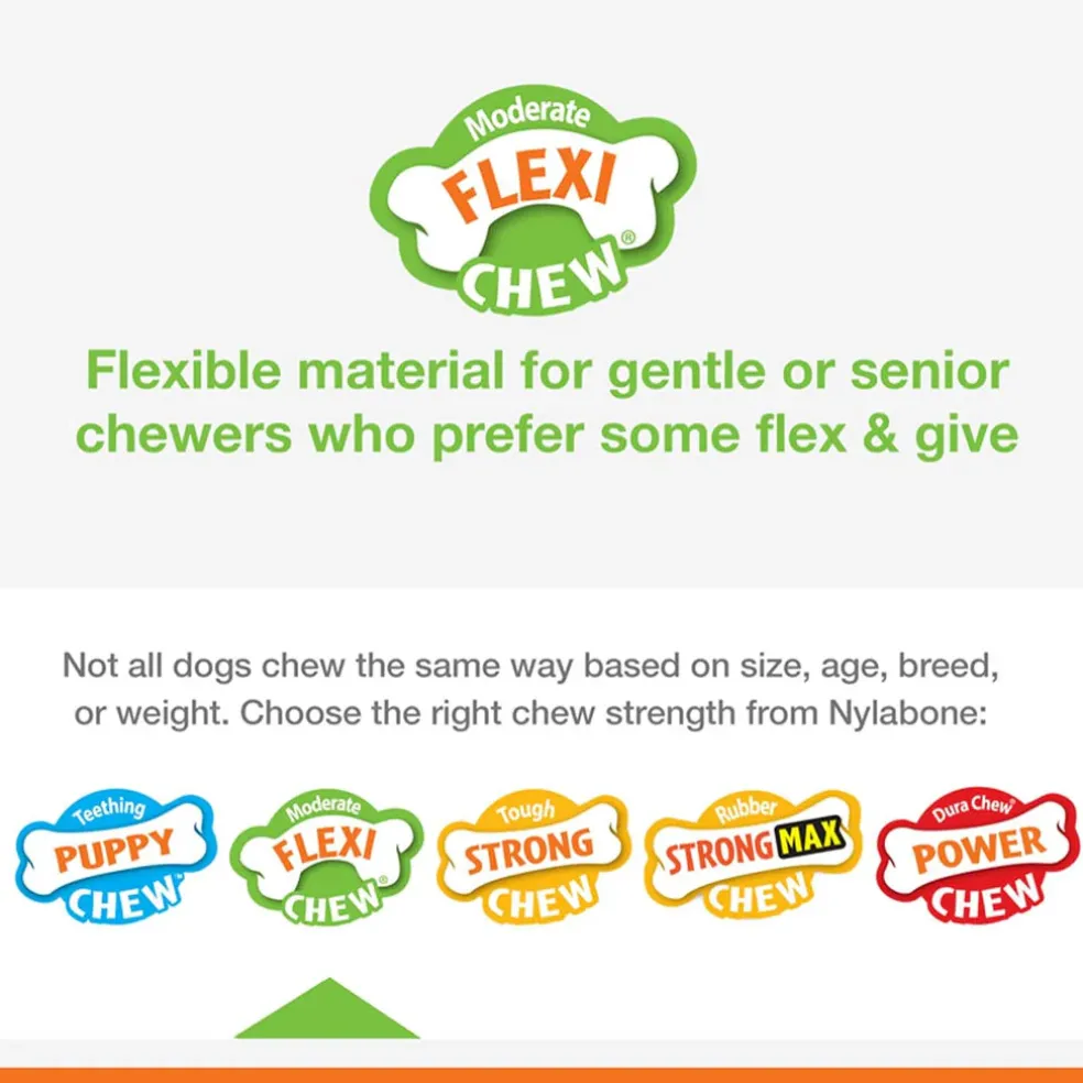 Nylabone Chill & Chew Medley Flavor Flexi Dog Chew Toy, Medium/Wolf