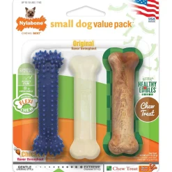 Nylabone Healthy Edibles and Flexi Chew Value Pack, Chicken & Bacon Flavor, X-Small