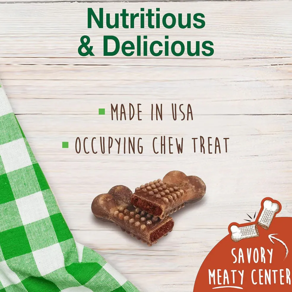 Nylabone Healthy Edibles Meaty Center Beef Flavor Natural Dog Treats