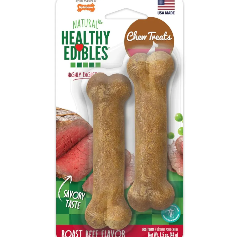 Nylabone Healthy Edibles Natural Long Lasting Roast Beef Flavor Dog Chew Treats