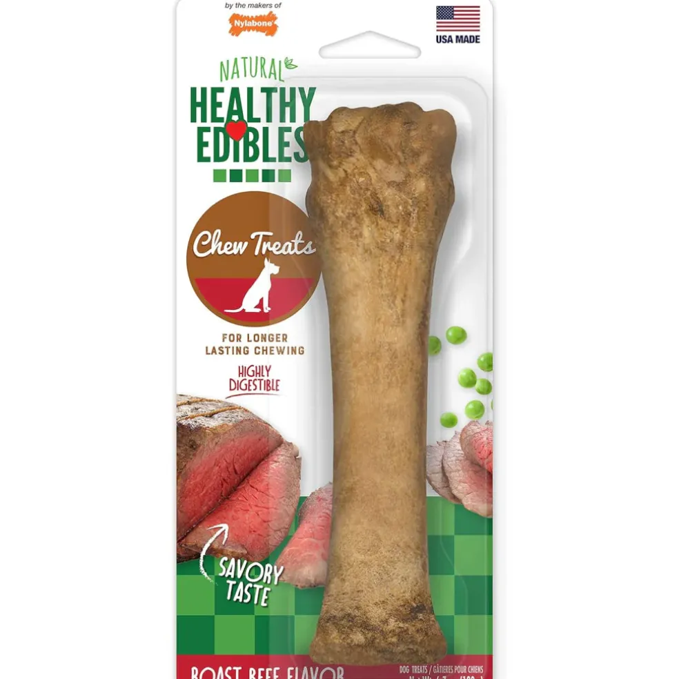 Nylabone Healthy Edibles Natural Long Lasting Roast Beef Flavor Dog Chew Treats