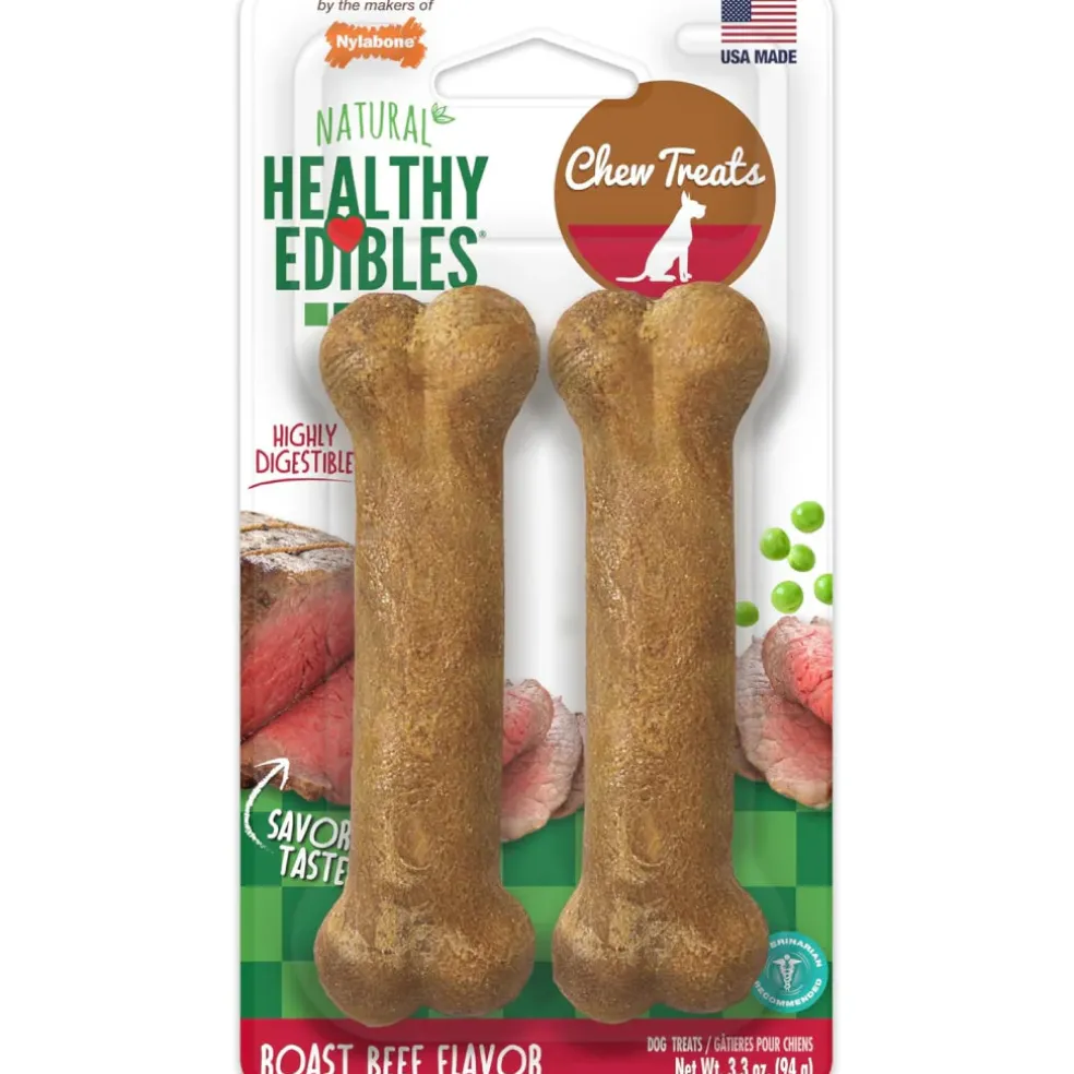 Nylabone Healthy Edibles Natural Long Lasting Roast Beef Flavor Dog Chew Treats