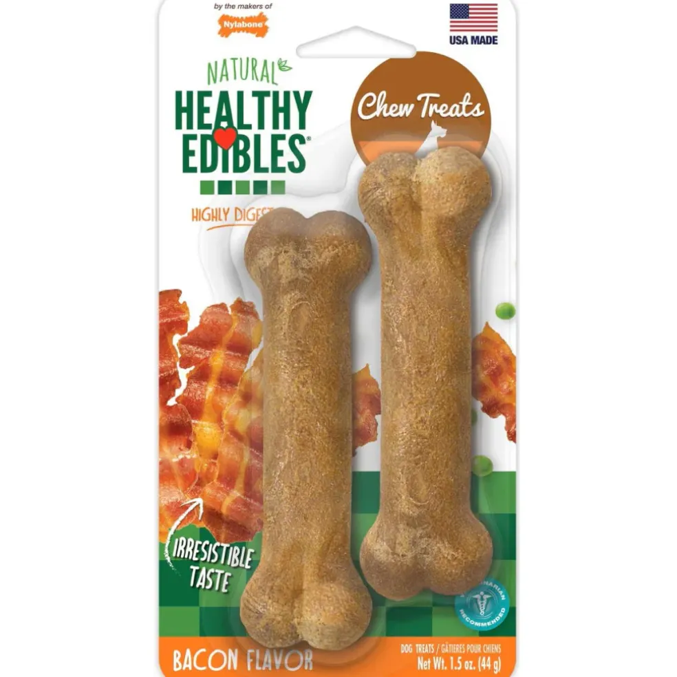 Nylabone Healthy Edibles Natural Long Lasting Bacon Flavor Dog Chew Treats