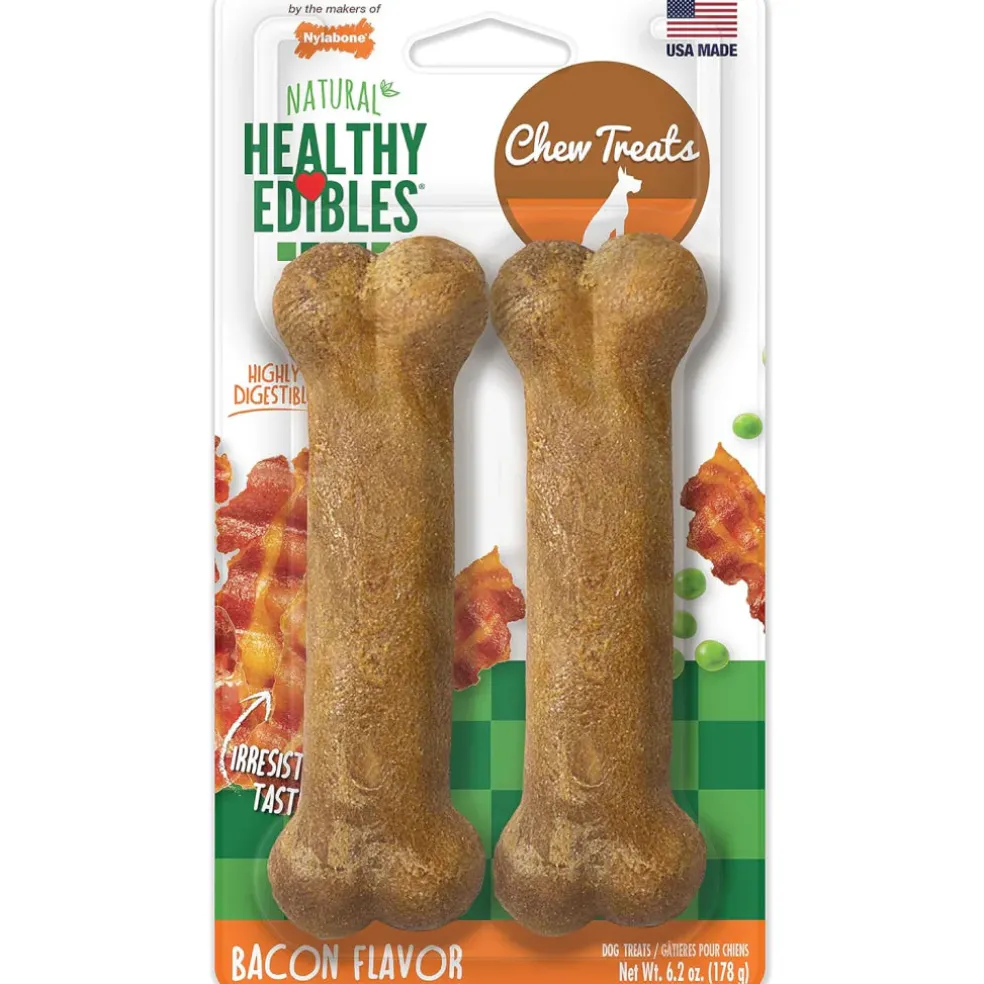 Nylabone Healthy Edibles Natural Long Lasting Bacon Flavor Dog Chew Treats