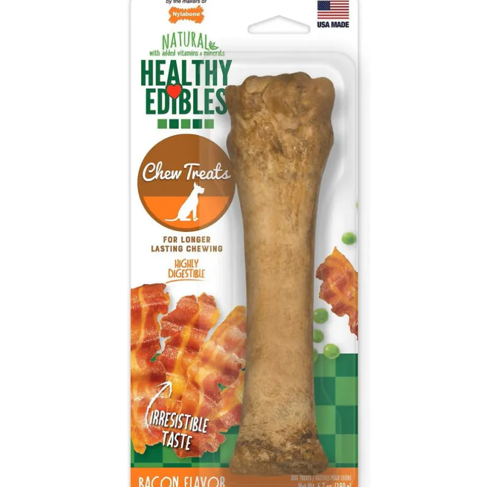 Nylabone Healthy Edibles Natural Long Lasting Bacon Flavor Dog Chew Treats