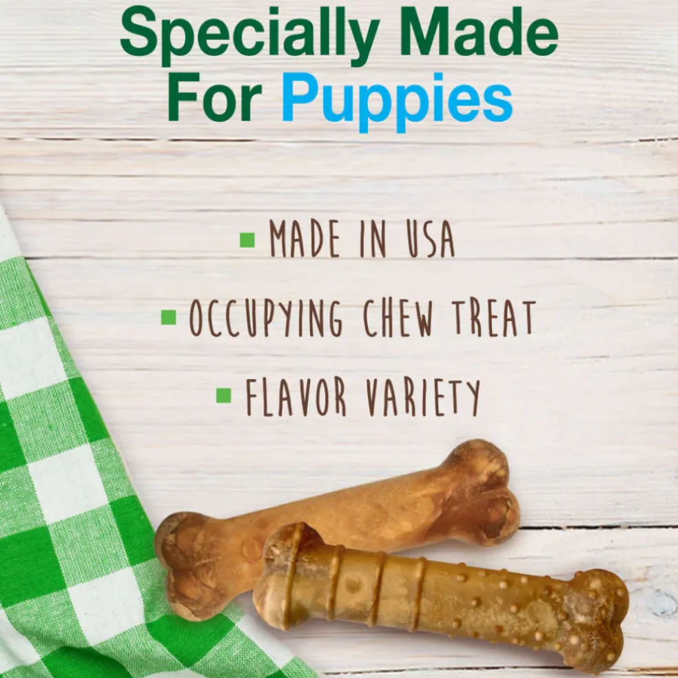 Nylabone Healthy Edibles Roast Beef, Turkey & Bacon Puppy Dog Treats - Variety Pack, 3-count
