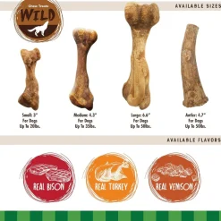 Nylabone Healthy Edibles WILD Natural Long-Lasting Bison Flavor Bone Chew Treats for Dogs