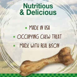 Nylabone Healthy Edibles WILD Natural Long-Lasting Bison Flavor Bone Chew Treats for Dogs