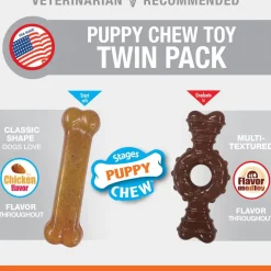 Nylabone Just for Puppies Teething Chew Ring Flavor Medley Dog Bone, X-Small/Petite, 2 count