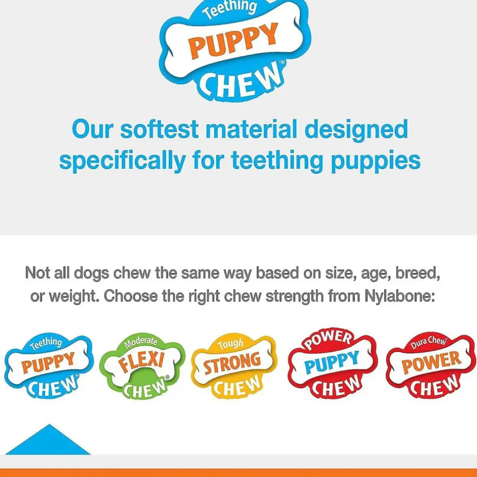 Nylabone Just for Puppies Teething Chew Ring Flavor Medley Dog Bone, X-Small/Petite, 2 count