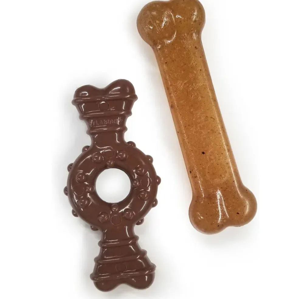 Nylabone Just for Puppies Teething Chew Ring Flavor Medley Dog Bone, X-Small/Petite, 2 count