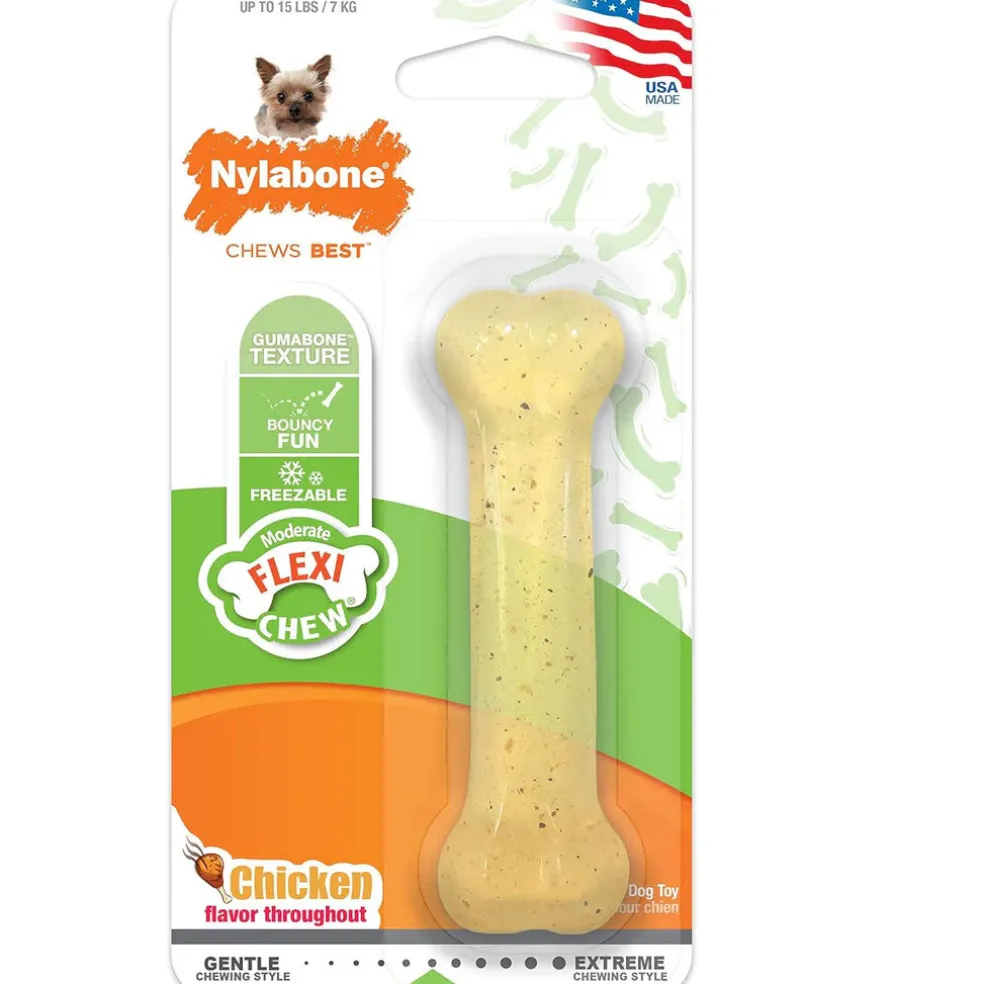 Nylabone Moderate Flexi Chew Chicken Flavor Dog Toy
