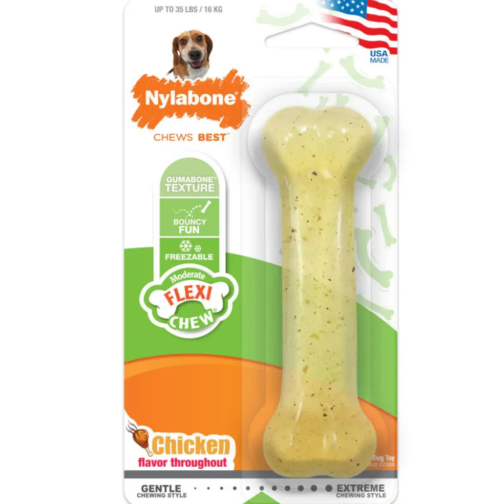 Nylabone Moderate Flexi Chew Chicken Flavor Dog Toy
