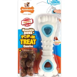 Nylabone Power Chew Chicken Flavored Knuckle Bone & Pop-In Treat Toy Combo Dog Chew Toy