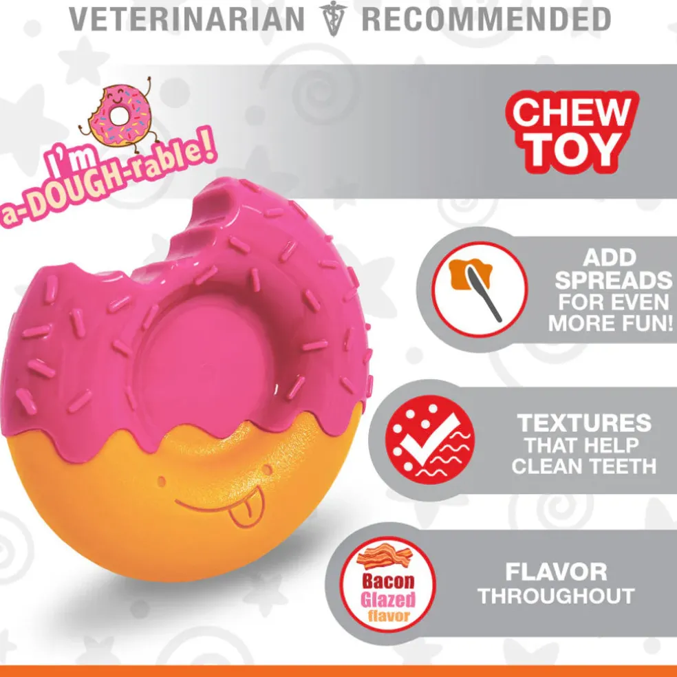 Nylabone Power Chew Donut Bacon Glazed Flavor Dog Toy
